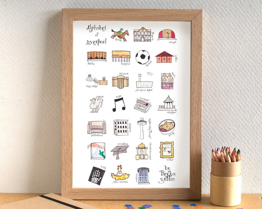 Liverpool Alphabet Wall Art Print