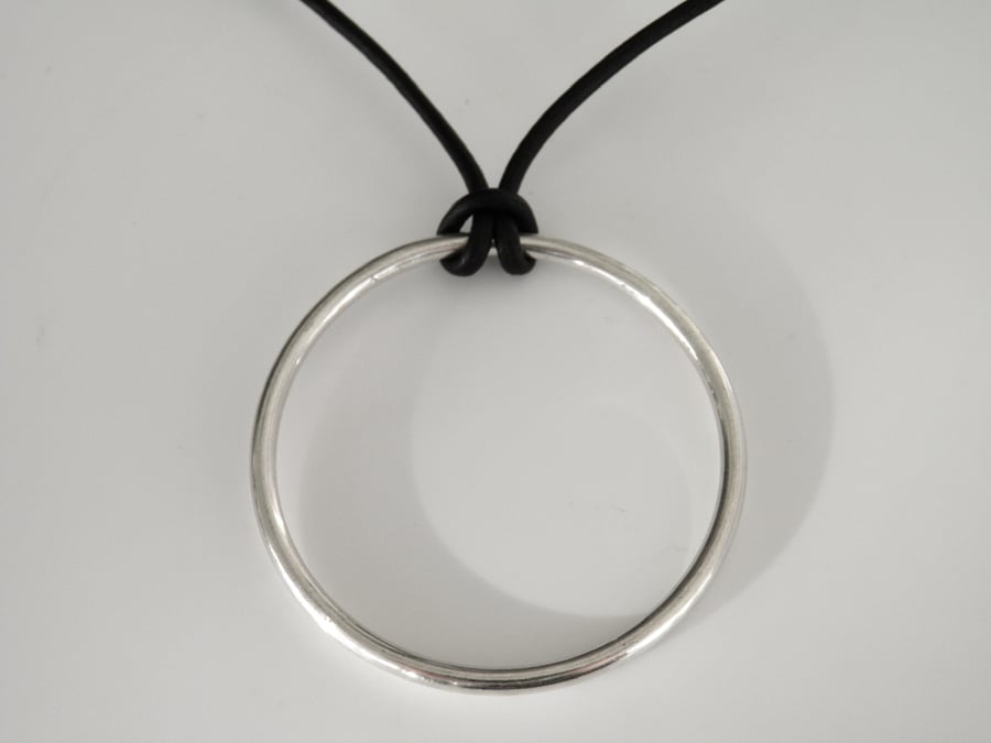 Sterling Silver Necklace on Leather