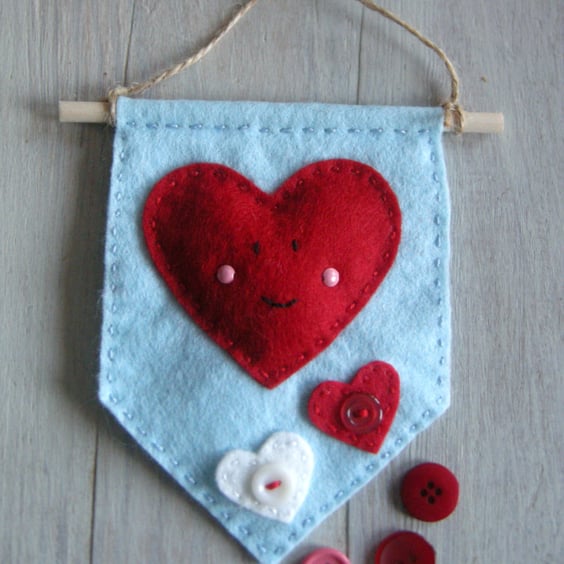 craft kit sewing kit Make a heart banner