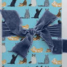 Cat themed luxury wrapping paper, 2 sheets with 2 matching gift tags