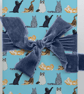 Cat themed luxury wrapping paper, 2 sheets with 2 matching gift tags