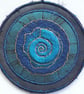 AMP920 - Ammonite Mandala Wall Hanging-17.5cm diameter - Pewter-Jade-Blue-Gold - Image 1