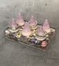 Resin Ring Holder with Dried Flowers, Amethyst and Rose Quartz - Image 1