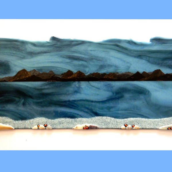 Handmade Fused Glass 'Isle of Skye' Painting