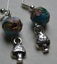 Toadstool earrings with Cloisonne beads - Image 2