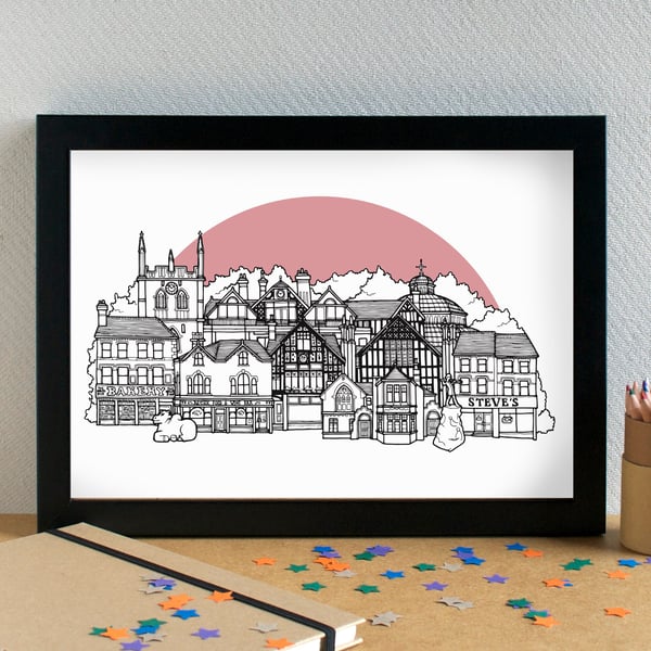 Aigburth Liverpool Skyline Art Print