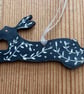 Hand painted wooden hanging  hare - Image 3