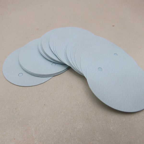 25 Round Pale Forget-me-not Blue Tags