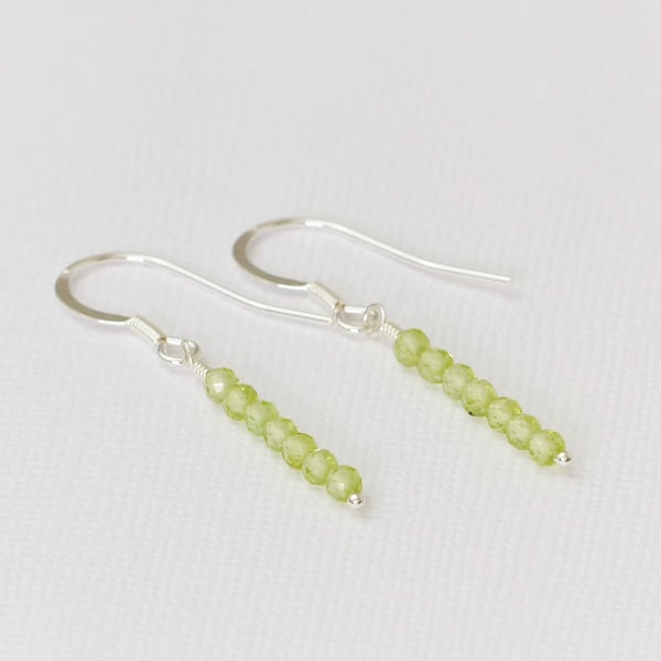 Genuine Peridot Sterling Silver Drop Earrings