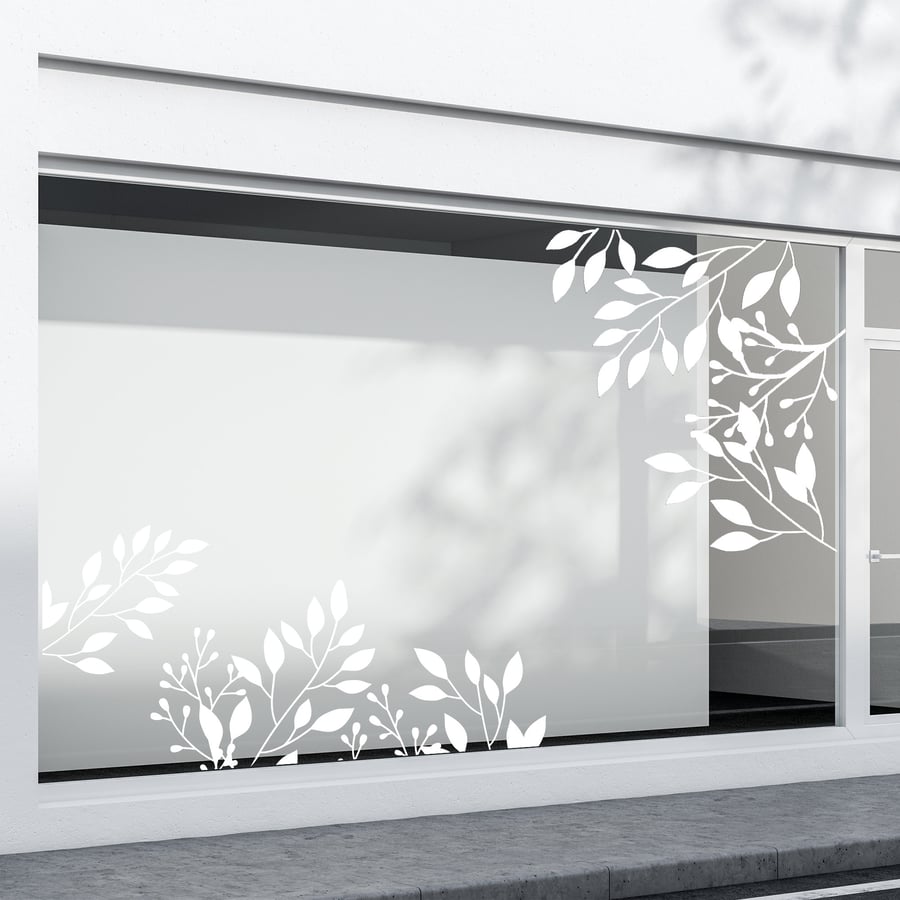 Leaves Shop Window Sticker Pack Snow Winter Decoration Home Glass Christmas