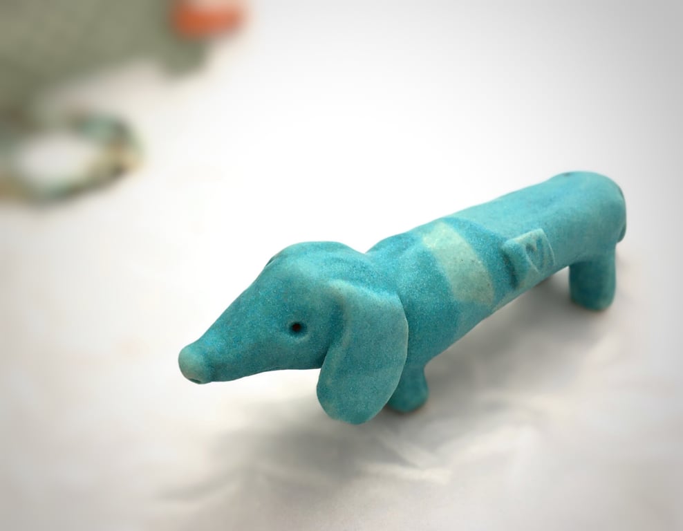 Sausage dog, ceramic dachshund, clay dog, handmade pottery dog