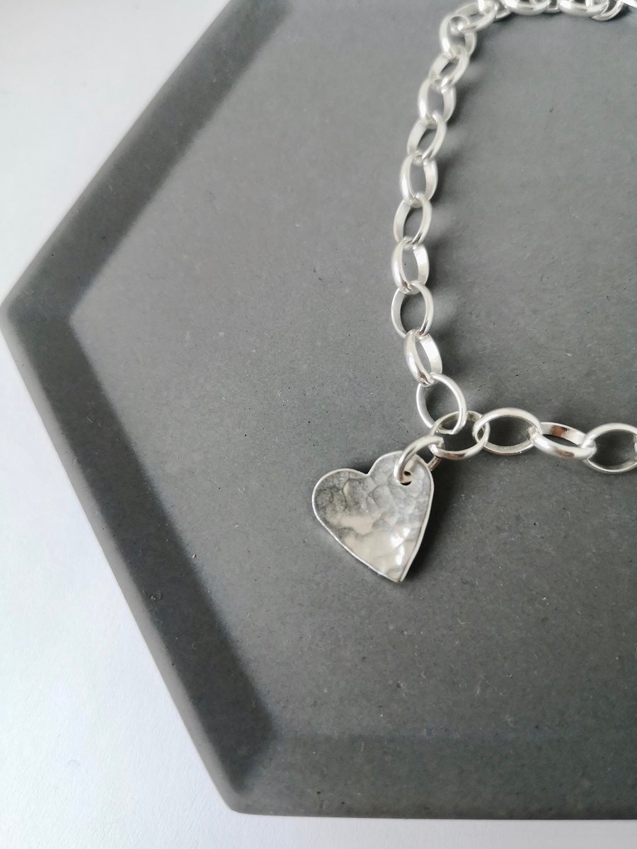 Silver heart bracelet