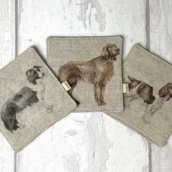 Dog Print Coaster - Quilted