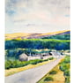 Clearbrook  Devon Dartmoor Landscape Original Watercolour Painting Mounted - Image 6