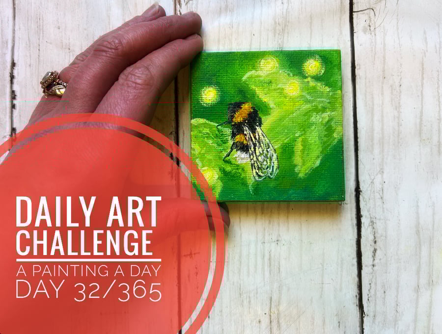 Mini Acrylic painting on canvas, Daily Art Challenge, A Painting a Day 32-365 
