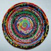 Fabric Coil Basket in Rainbow Bright Colours. Rainbow centre.