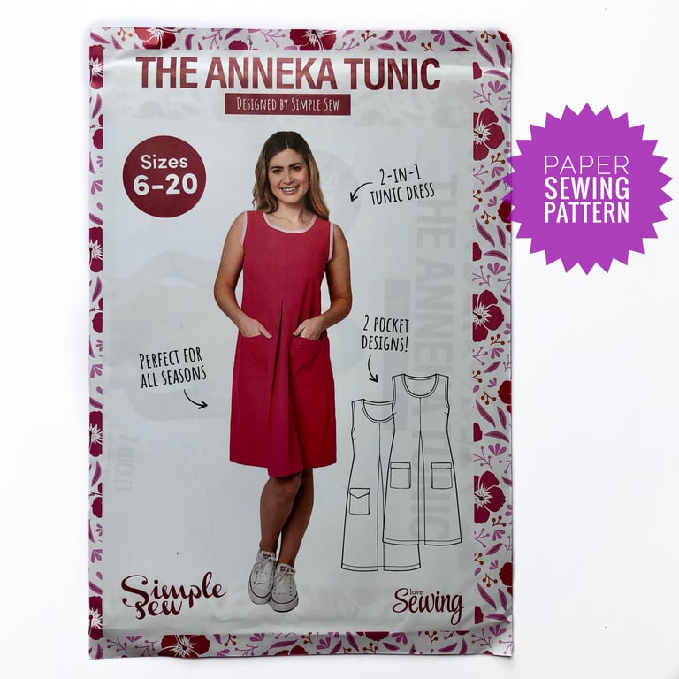 Paper Sewing Pattern, The Anneka Tunic Dress, New and Unopened
