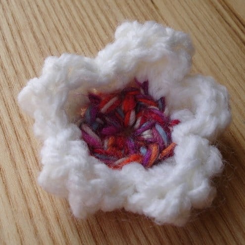 Crochetted Flower Brooch