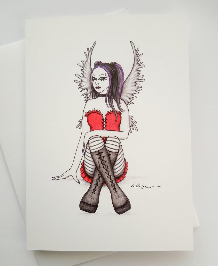 Gothic Fairy greeting card with envelope
