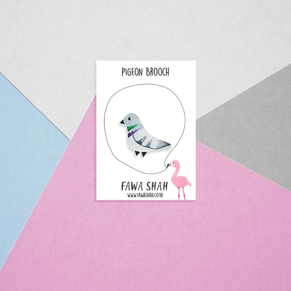 Pigeon Brooch - Handmade