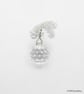 Antique facetted crystal ball, silver fitting and chain - Image 1