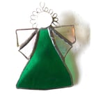 Angel Emerald Green Stained Glass suncatcher Christmas decoration 