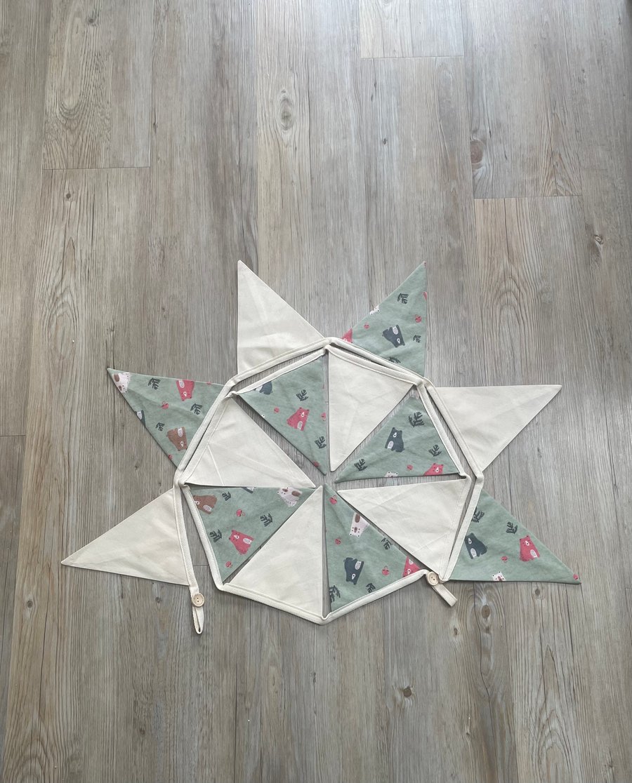 Sage green bear bunting