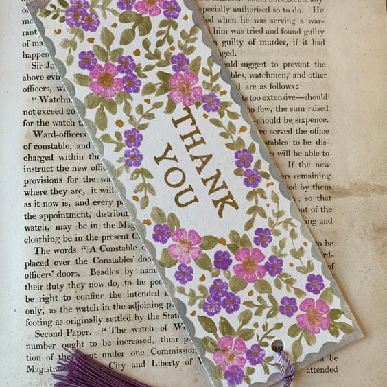 Thank You handmade Bookmark
