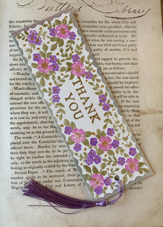 Thank You handmade Bookmark