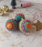 Crochet Christmas Baubles Set of 3 Tree Decorations - Image 2