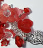 Red & Silver Lucite Flower Necklace - Image 4