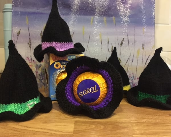 Witches hat halloween apple or chocolate orange covers