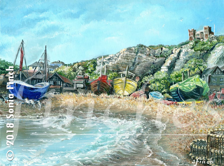 Hastings Fishing Boats - Greeting Card