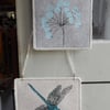 Dragonfly and Cow Parsley - 2 hanger set
