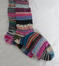 Hand-cranked Frankensox Knitted Ribbed Wool Socks Size 4 to 5 - Image 3