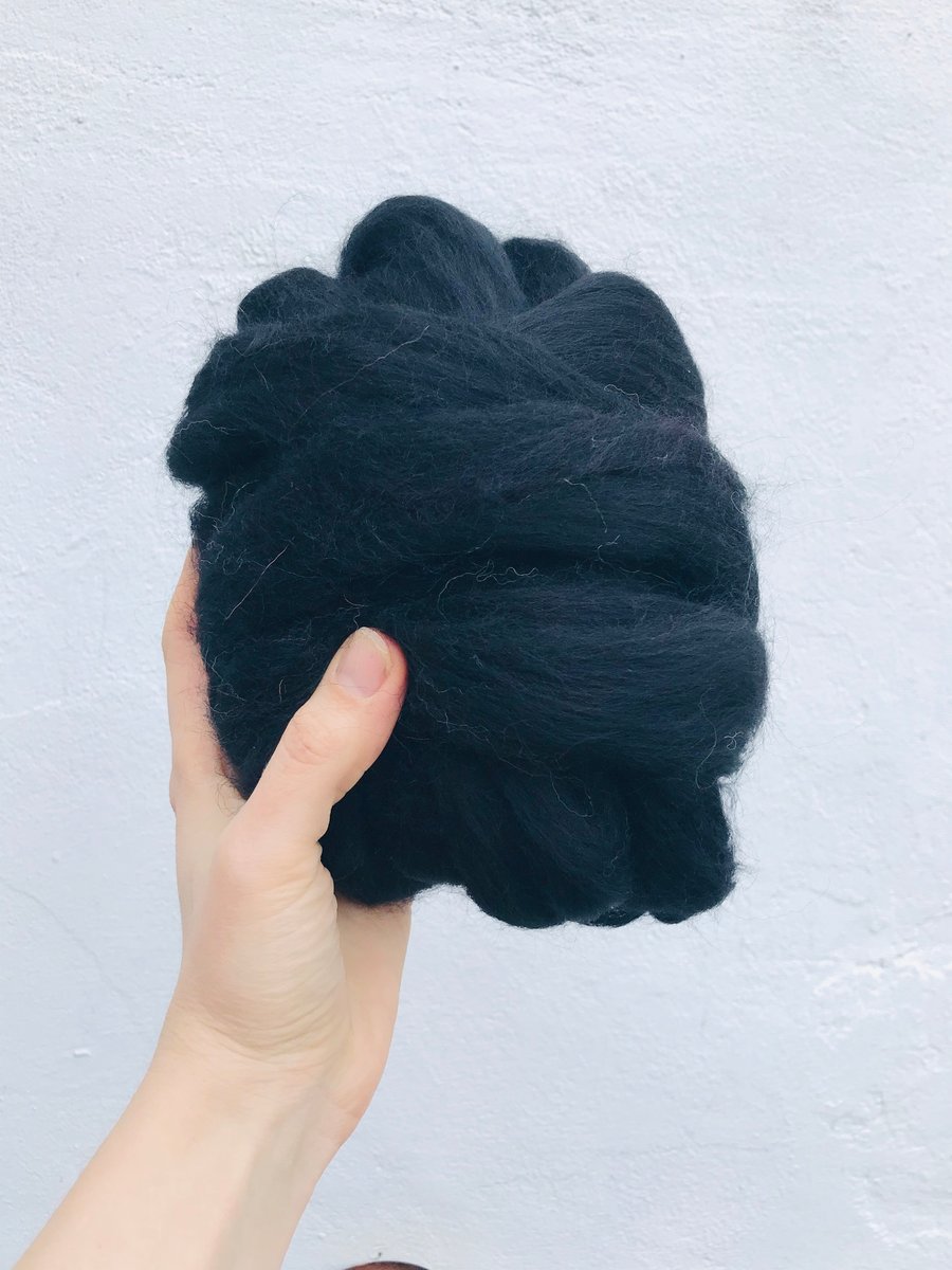 Black Corriedale wool for needle and wet felting 