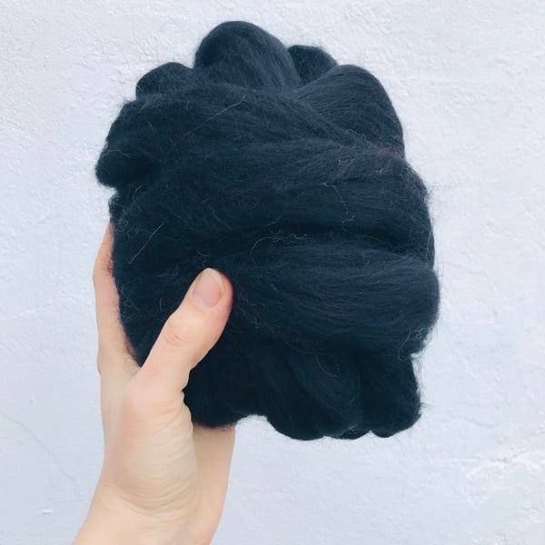 Black Corriedale wool for needle and wet felting 