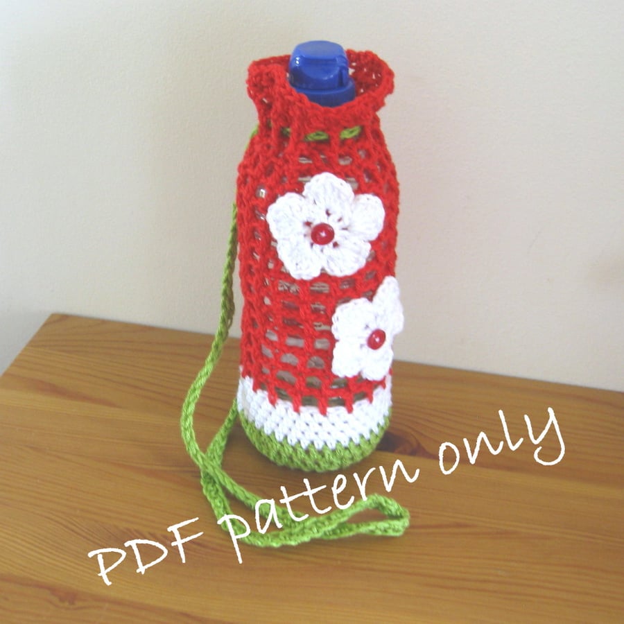  Bottle holder crochet pattern. Adjustable strap. Photo tutorial. 