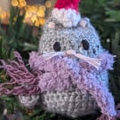 Grey Cat Christmas Tree Decoration, Cat Christmas Gift, Cat Hanging Decoration