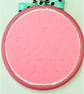 Shoes Cross Stitch Hoop art with Ribbon and Button detail - Image 3