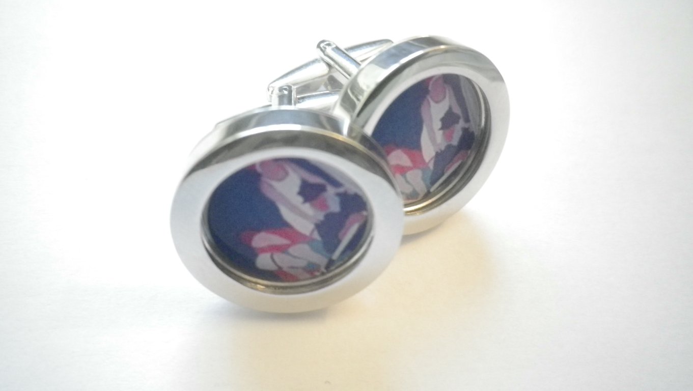 Bathing Party  cufflinks, free shipping, gift wrapped, lovely image, Ref 1234...