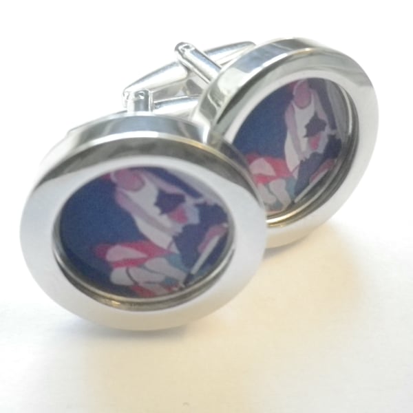 Bathing Party  cufflinks, free shipping, gift wrapped, lovely image, Ref 1234...