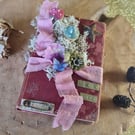 Whimsical decorative altered book textile art