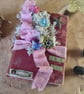 Whimsical decorative altered book textile art