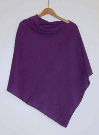 Soft Merino Lambswool  Lupin Purple Wrap Poncho