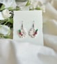 Floral Polymer Clay Earrings - Delicate Rose Botanical Drops - Image 5