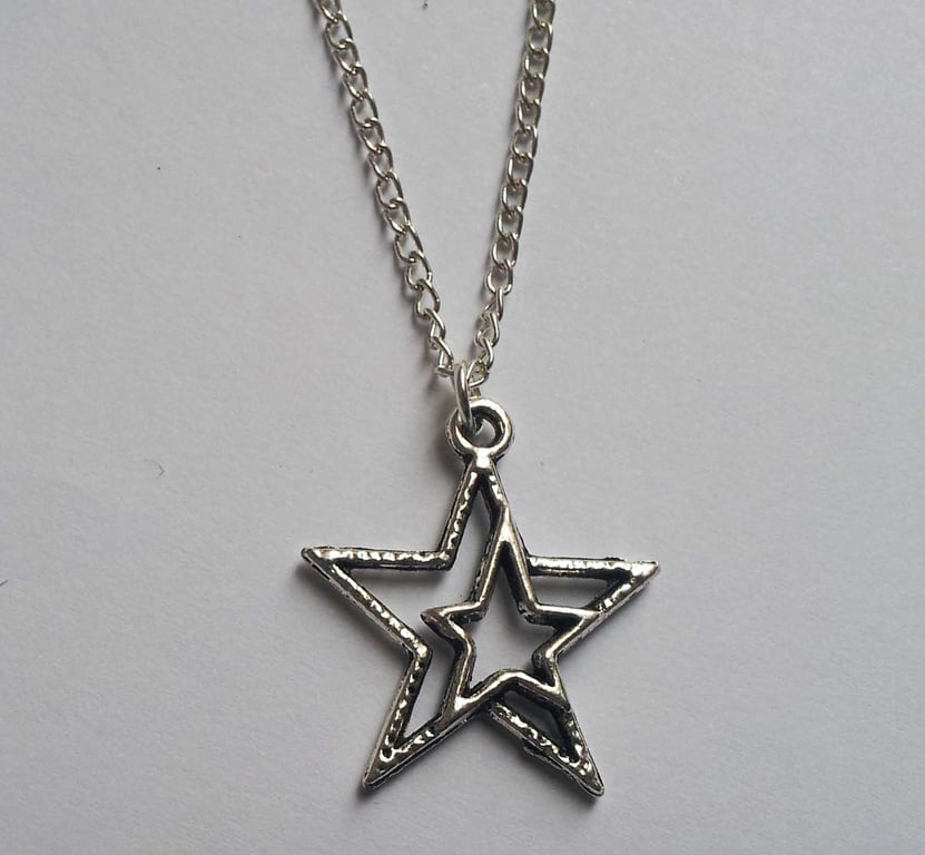 Star Silver Plate Necklace