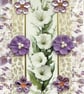 White Flowers Hand Crafted Decoupage Greeting Card - Blank 3257