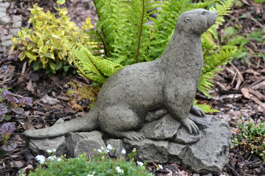 Ollie the Otter Stone Garden Ornament