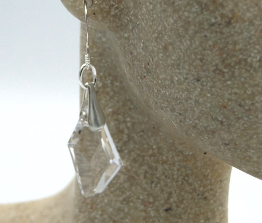 Rare Swarovski crystal and  Sterling silver earrings. Evening Sparkle.
